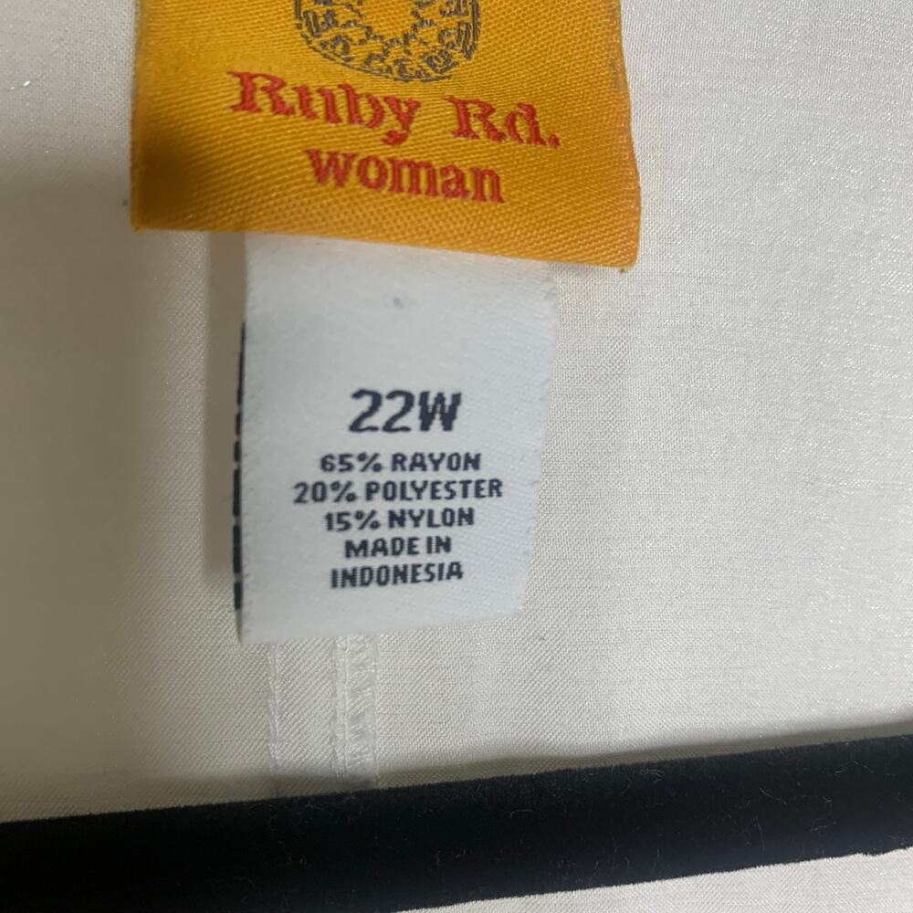 Ruby Rd. White Waterfall Jacket Open Front Sz 22W - image 5